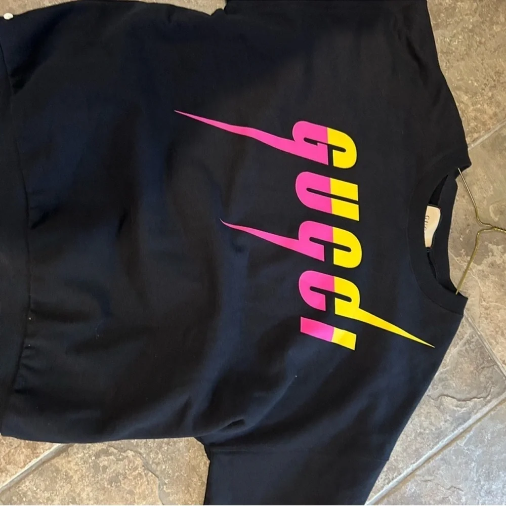 Men’s Gucci blade logo, print cotton sweatshirt, size XL made Italy